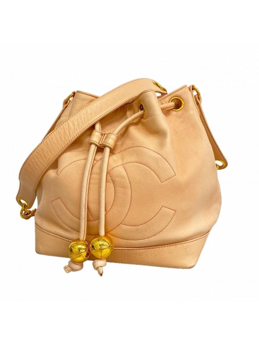 Chanel Shoulder Bag Lambskin Pink Gold